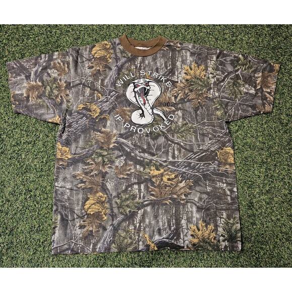 Vintage Clarksfield Super Flauge Camo Shirt Snake Cobra 90s Y2K Mens Sz XL - Picture 1 of 9